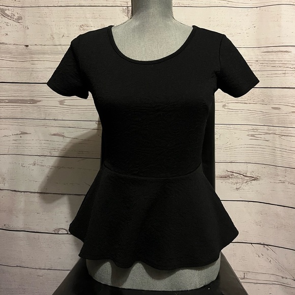 Black peplum top - Picture 1 of 2